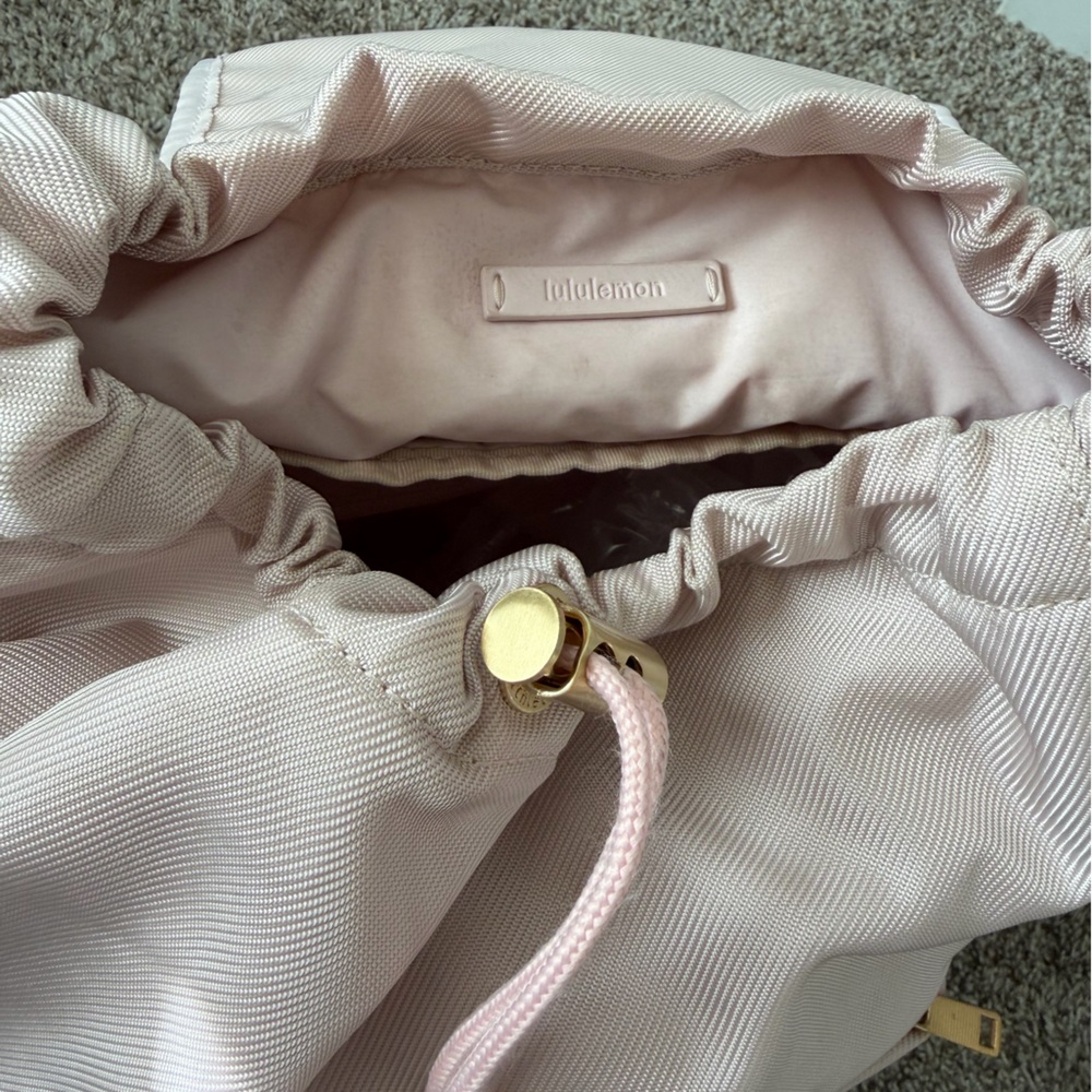 Lululemon light pink backpack drawstring pockets … - image 7